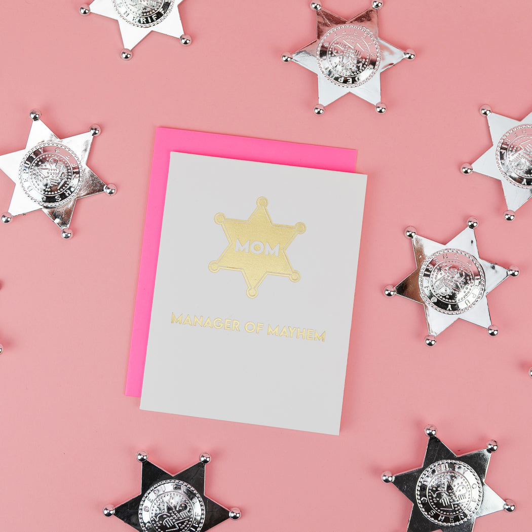 MOM: Manager of Mayhem - Mother's Day Letterpress Card