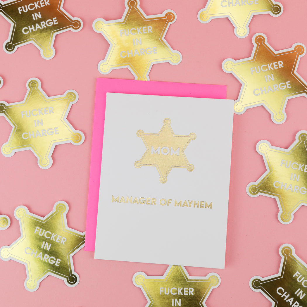 MOM: Manager of Mayhem - Mother's Day Letterpress Card