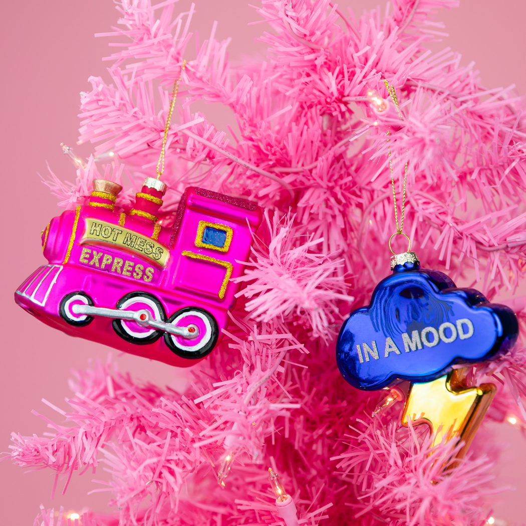 Hot Mess Express - Locomotive Train - Glass Blown Holiday Ornament