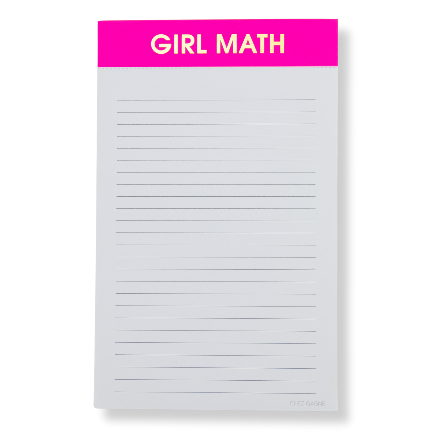 Girl Math - Lined Notepad - Bright Pink
