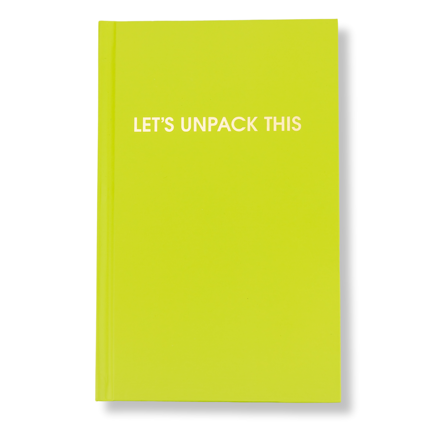 Let's Unpack This - Hardcover Daily Journal - Neon Lemon Lime