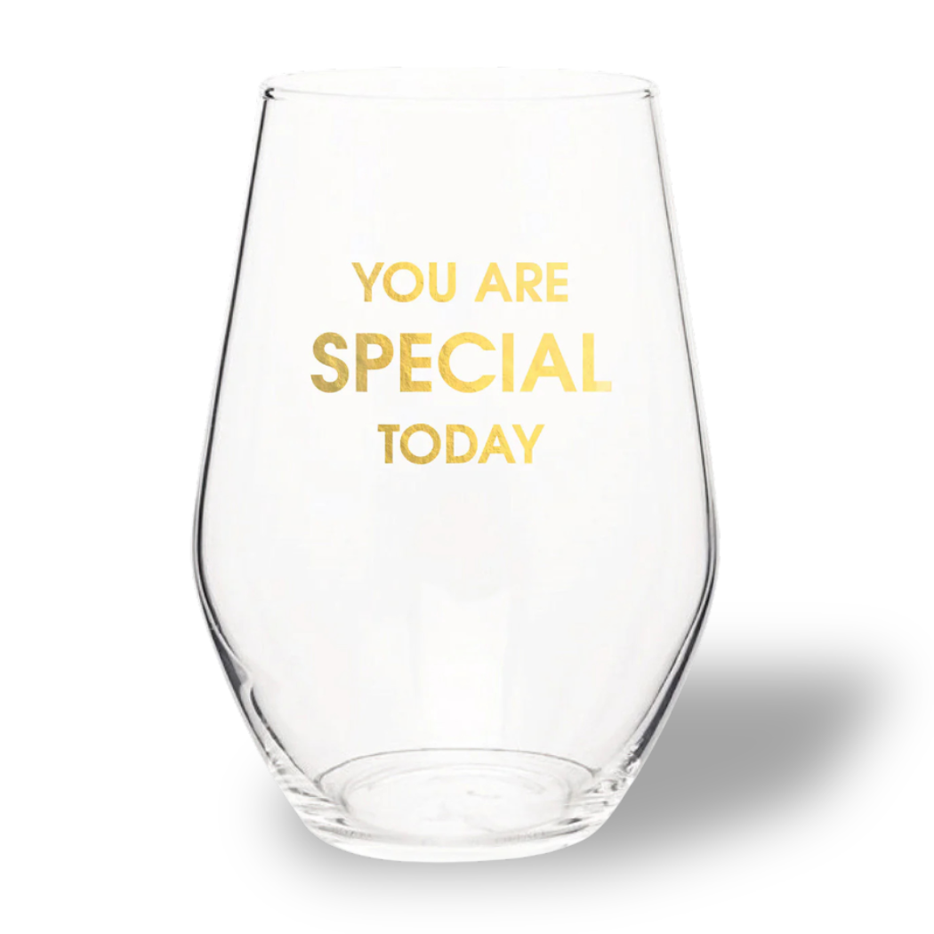 You Are Special Today - Gold Foil Stemless Wine Glass