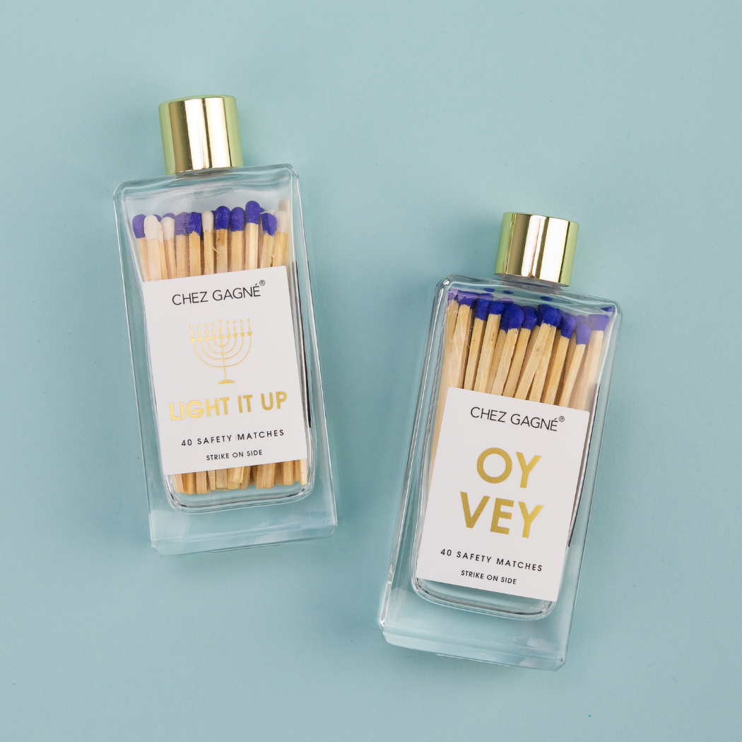 Light It Up - Hanukkah  - Glass Bottle Safety Matches