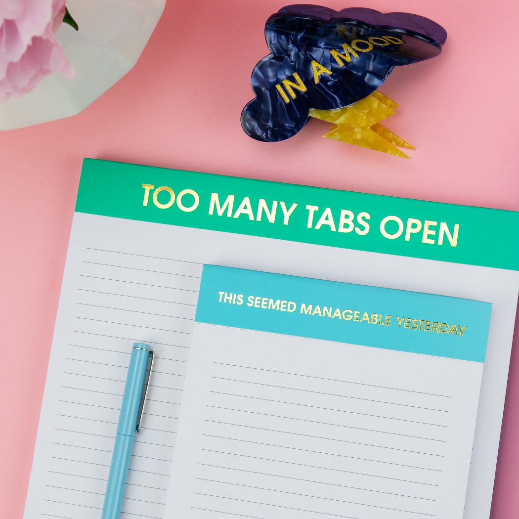 This Seemed Manageable Yesterday - Lined Notepad - Teal