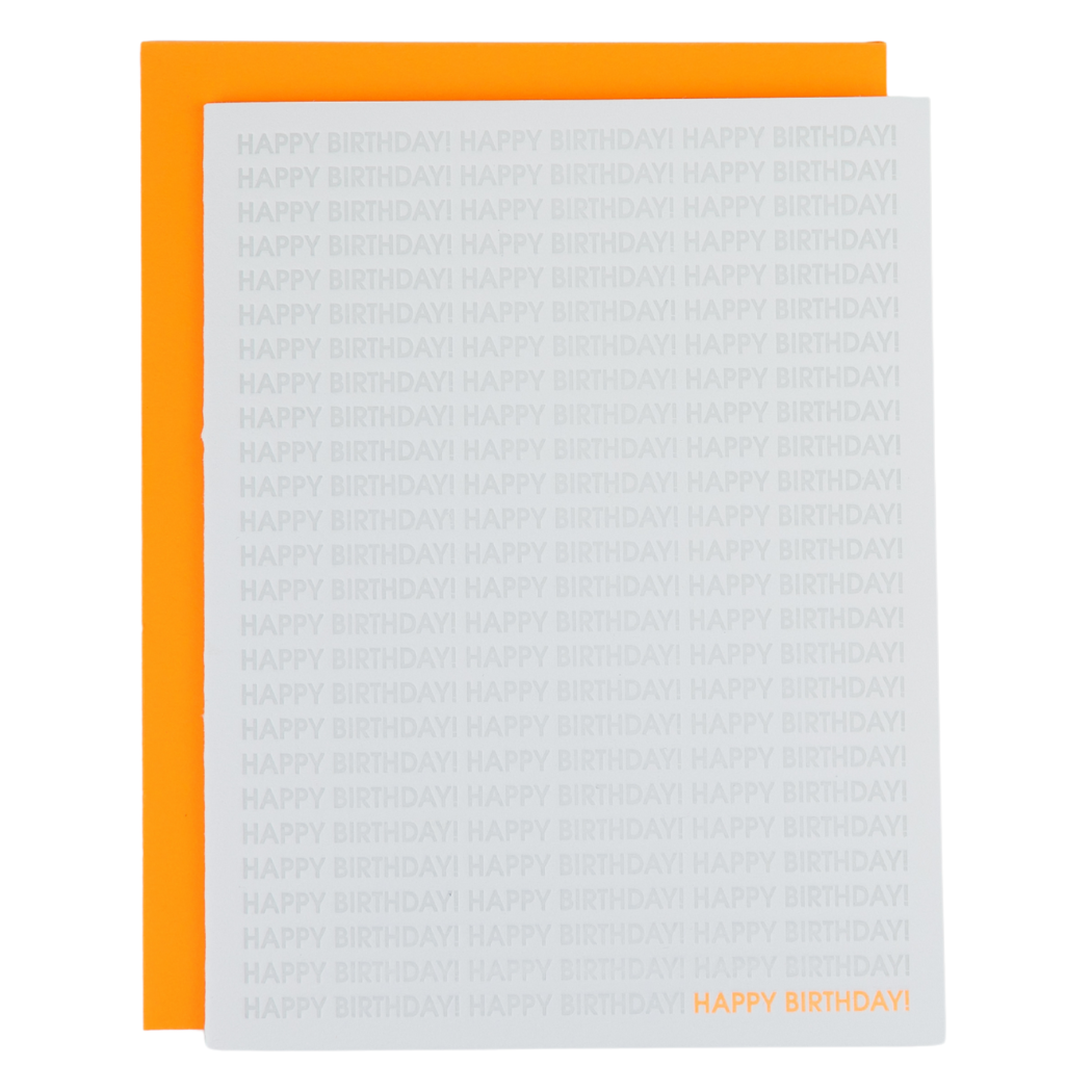 Happy Birthday on Repeat - Letterpress Card