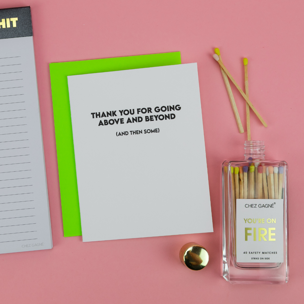 Thank You For Going Above & Beyond - Thank You Card