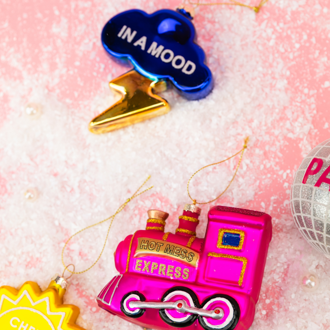 Hot Mess Express - Locomotive Train - Glass Blown Holiday Ornament