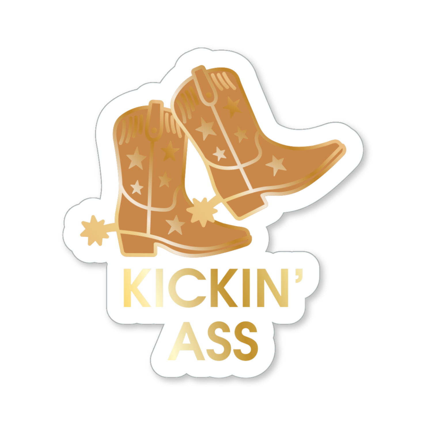 Kickin' Ass - Cowboy Boot - Vinyl Sticker