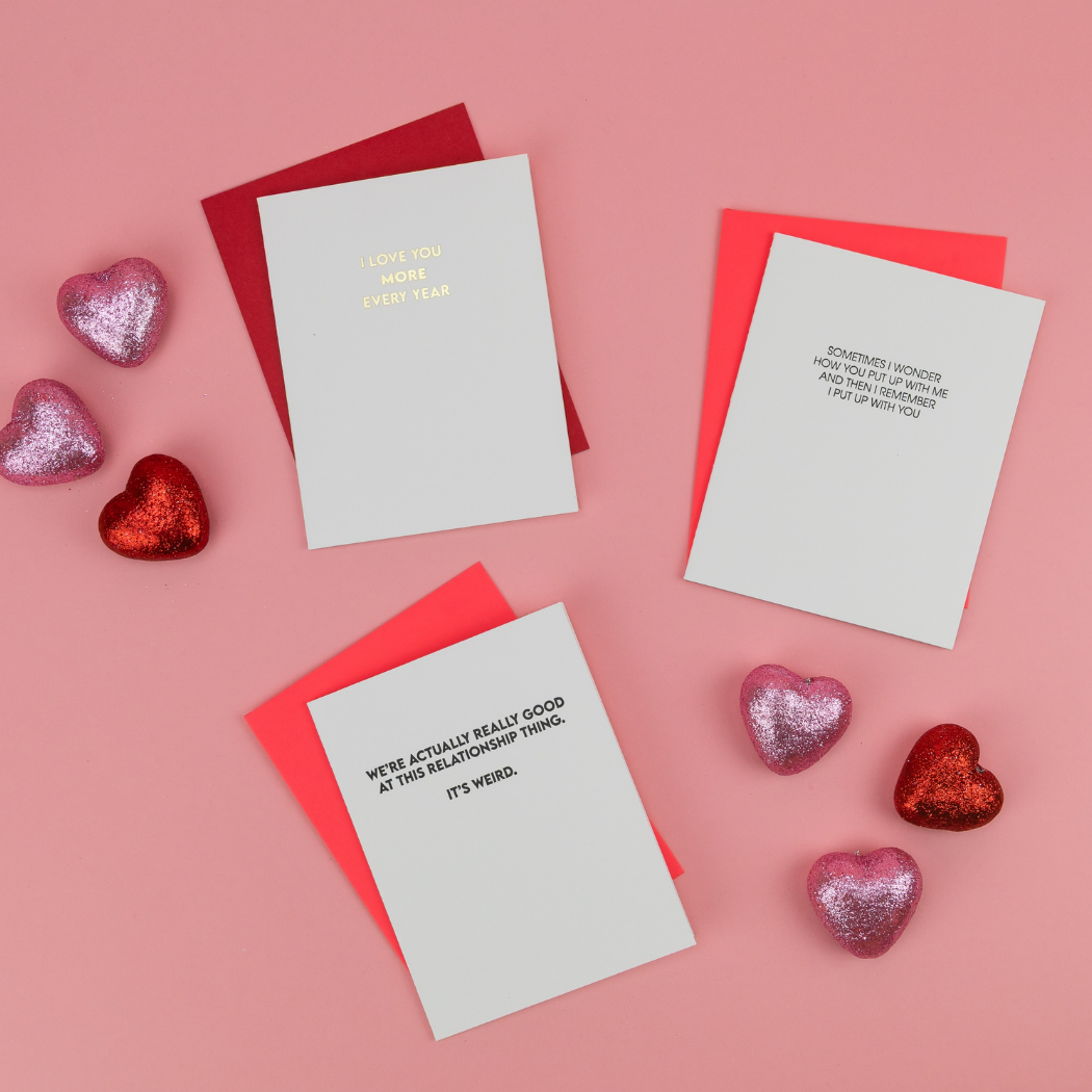 I Love You More Every Year - Love Letterpress Card