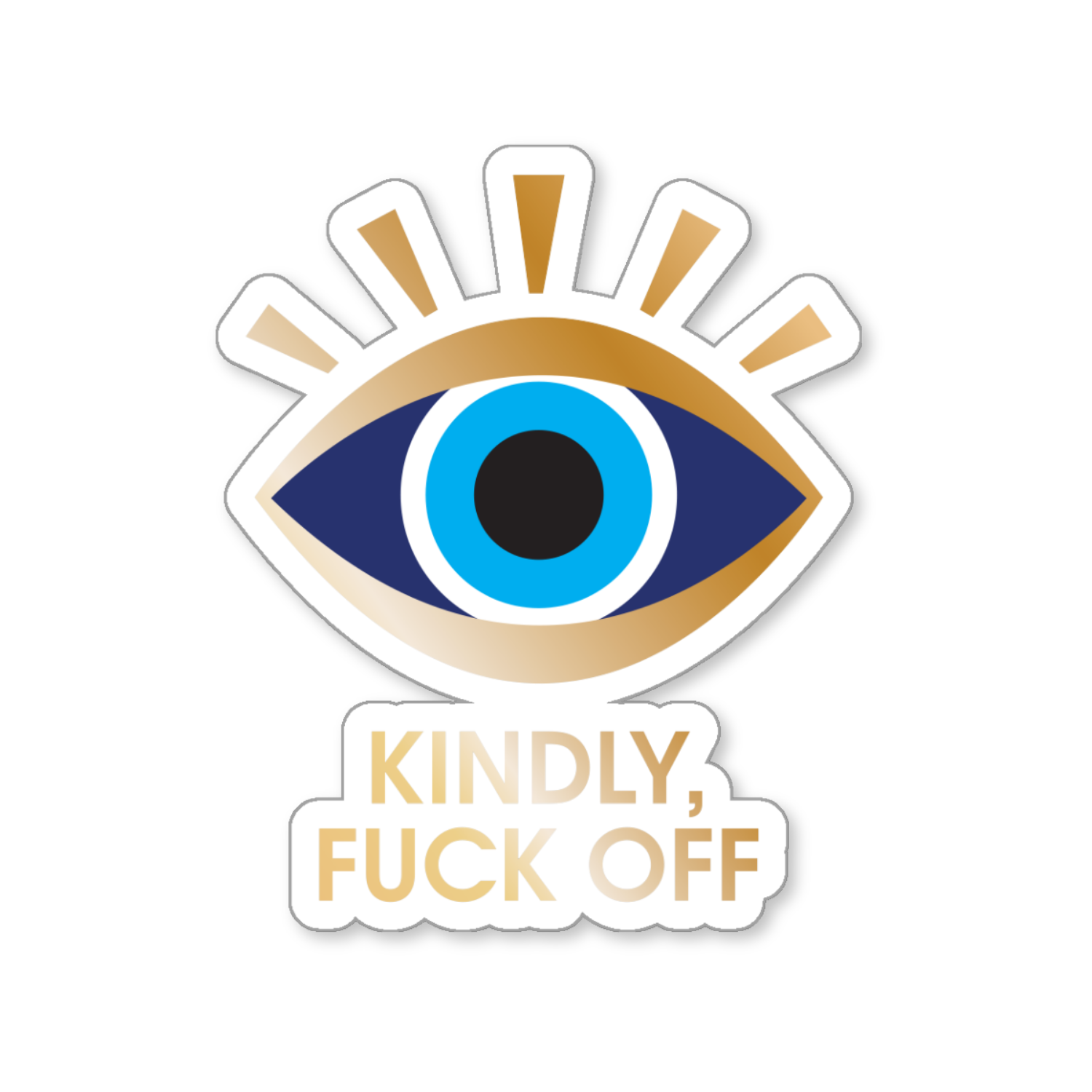 Kindly, Fuck Off - Evil Eye - Vinyl Sticker