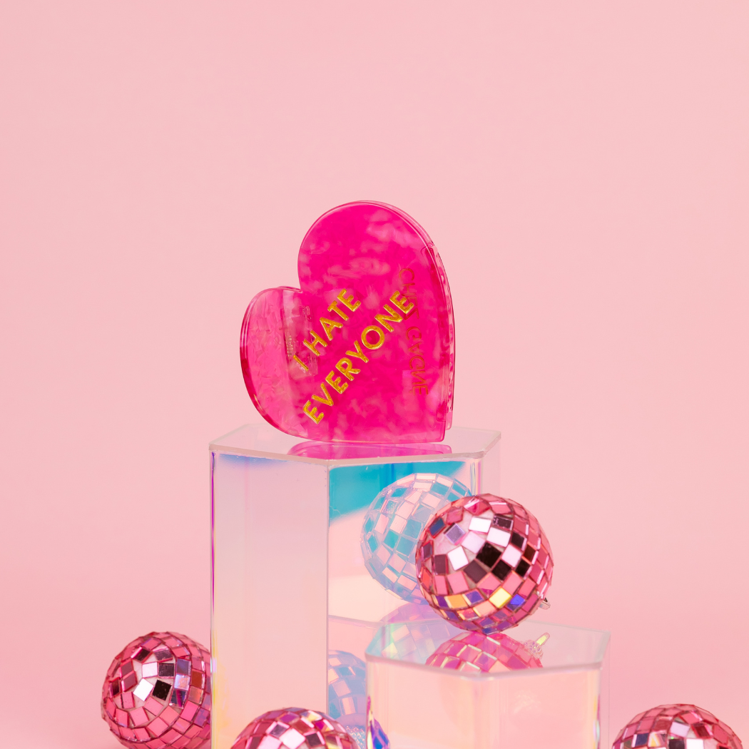 I Hate Everyone - Heart - Cellulose Acetate Hair Claw Clip