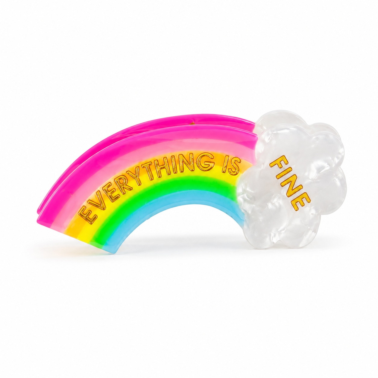 Everything Is Fine - Rainbow - Cellulose Acetate Hair Claw Clip