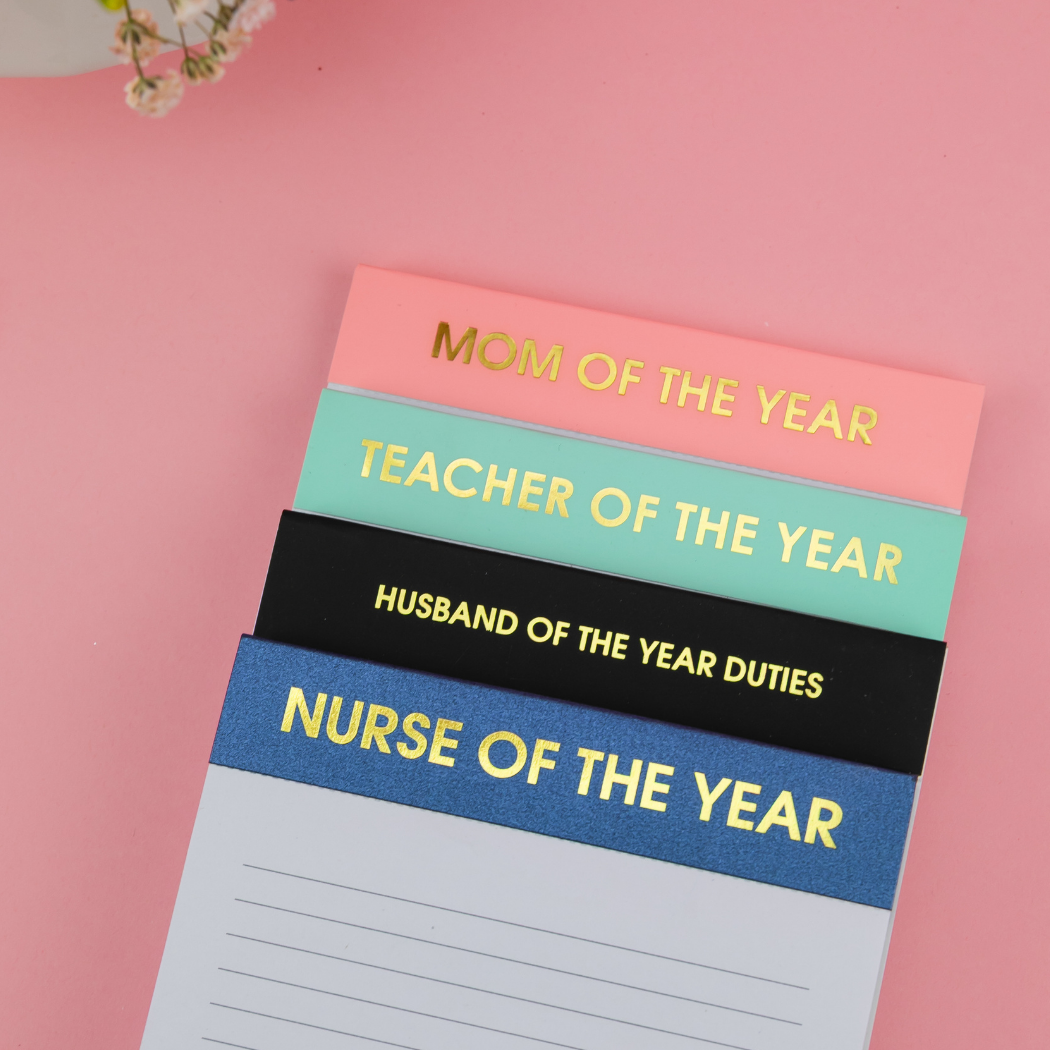 Nurse of the Year - Lined Notepad  - Shimmer Navy