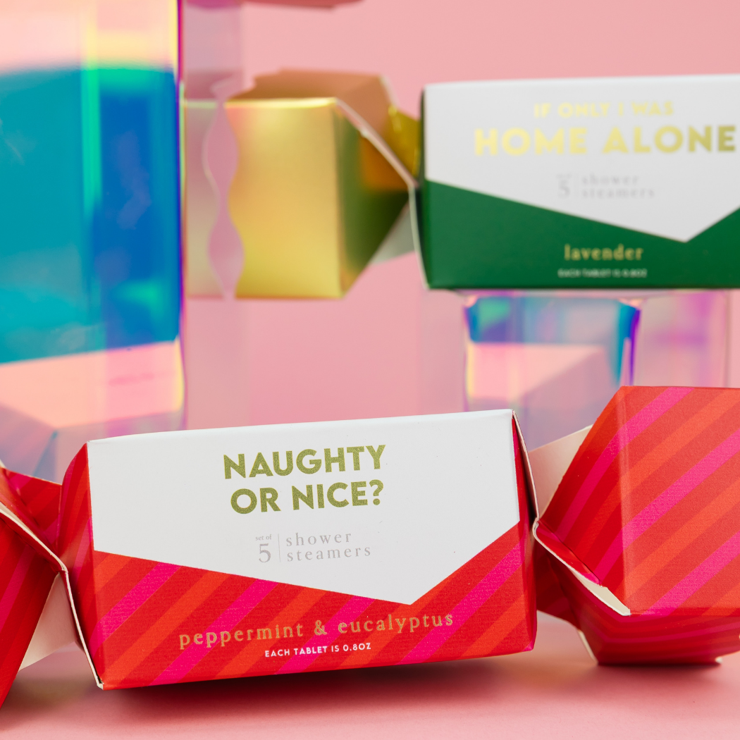 Naughty or Nice? - Shower Steamer Popper - set of 5 - Peppermint Eucalyptus