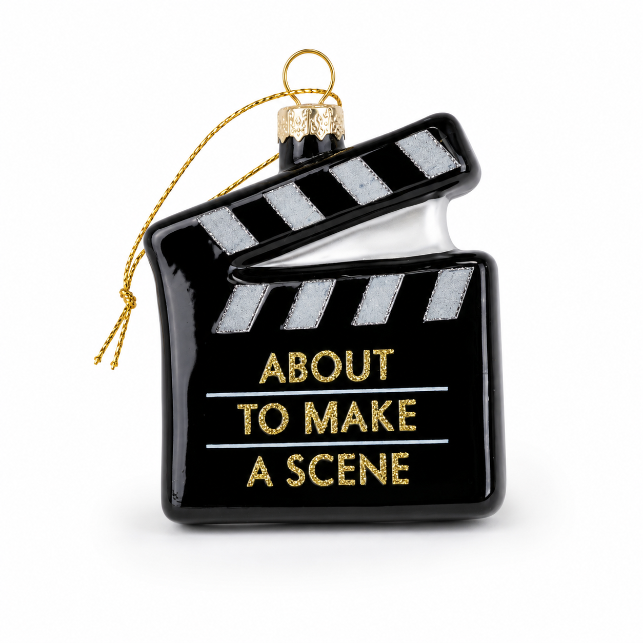 About To Make A Scene - Director's Clapboard Glass Ornament