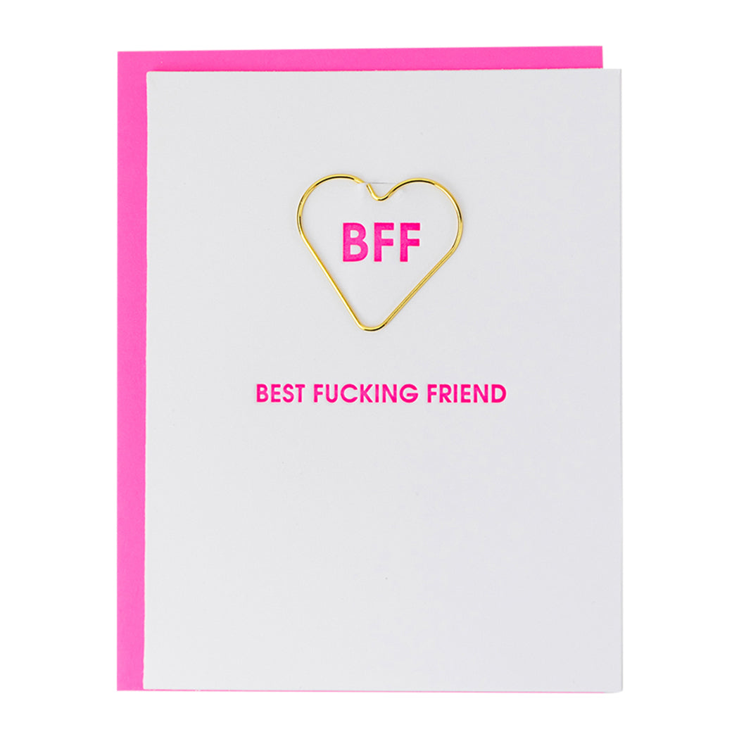 Best Fucking Friend - Paper Clip Letterpress Card