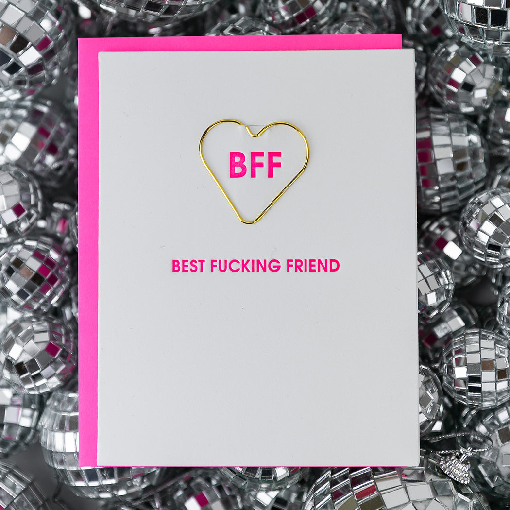 Best Fucking Friend - Paper Clip Letterpress Card