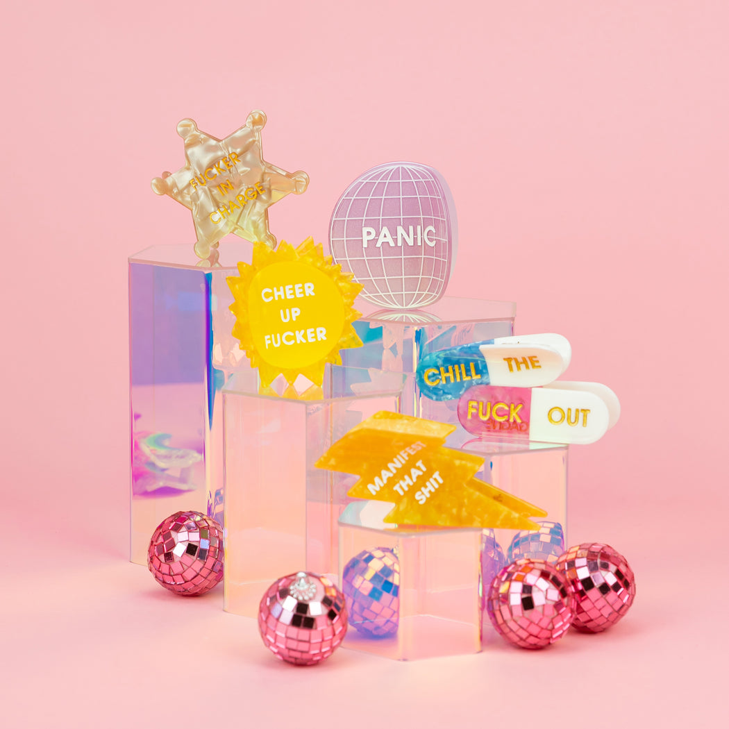 Chill The Fuck Out - Pills - Cellulose Acetate Hair Claw Clip