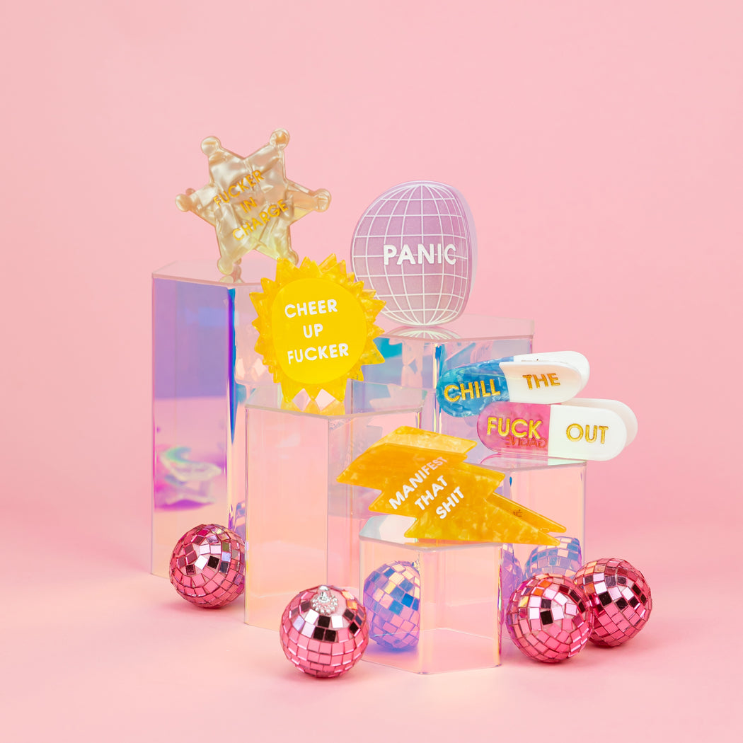 Chill The Fuck Out - Pills - Cellulose Acetate Hair Claw Clip