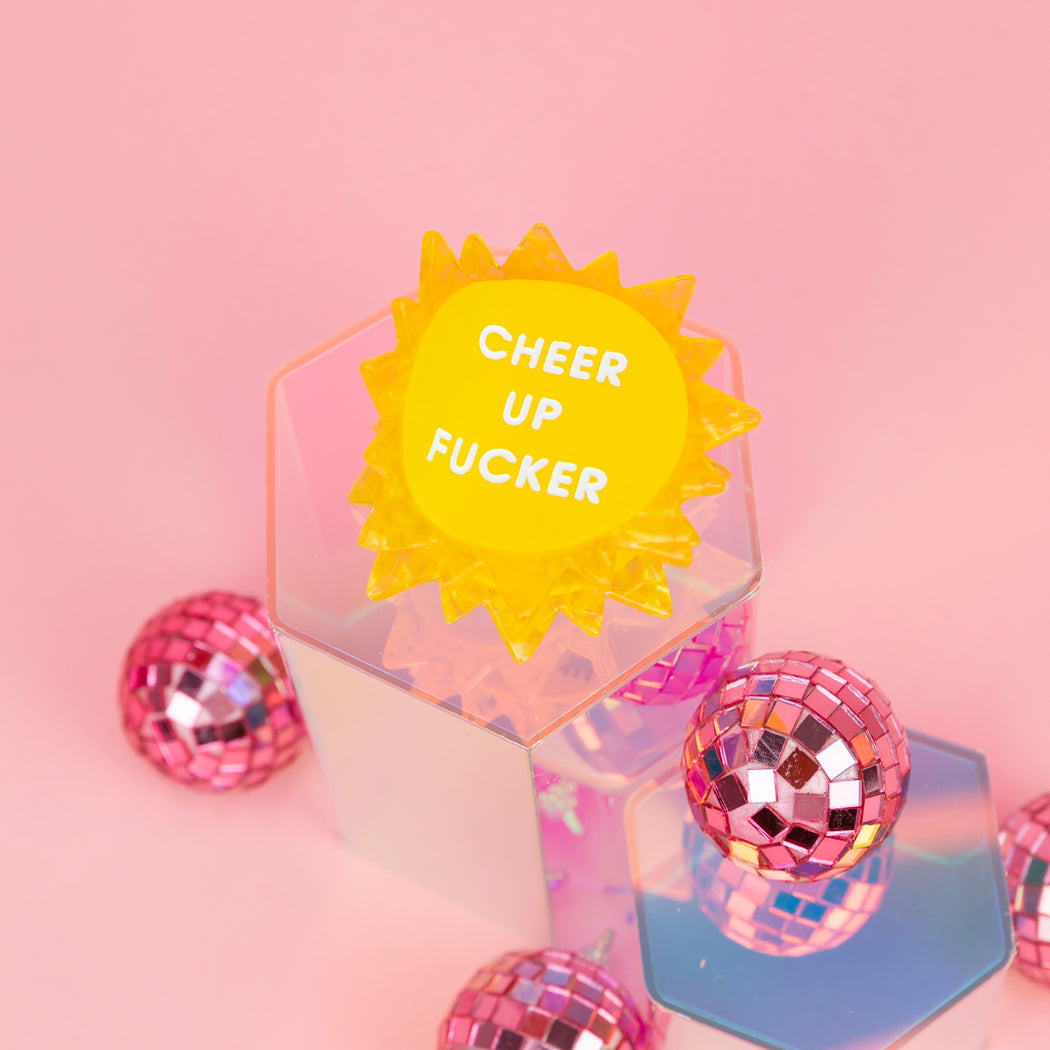 Cheer Up Fucker - Sun - Cellulose Acetate Hair Claw Clip