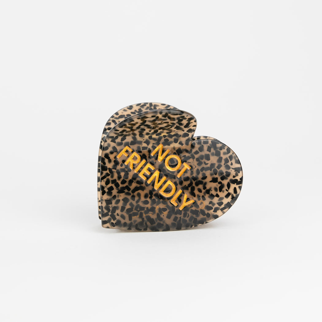 Not Friendly - Heart - Cellulose Acetate Hair Claw Clip