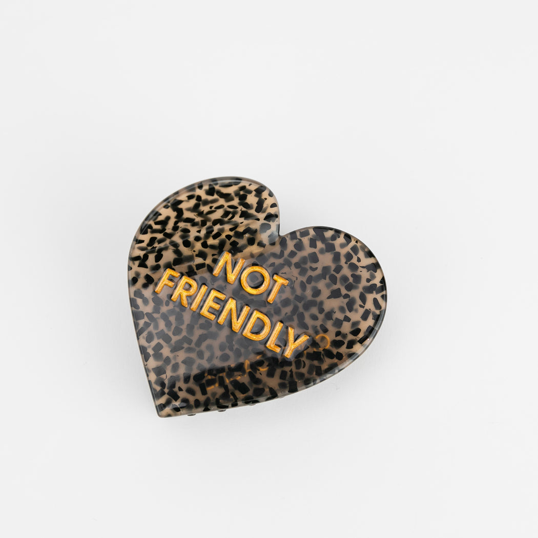 Not Friendly - Heart - Cellulose Acetate Hair Claw Clip