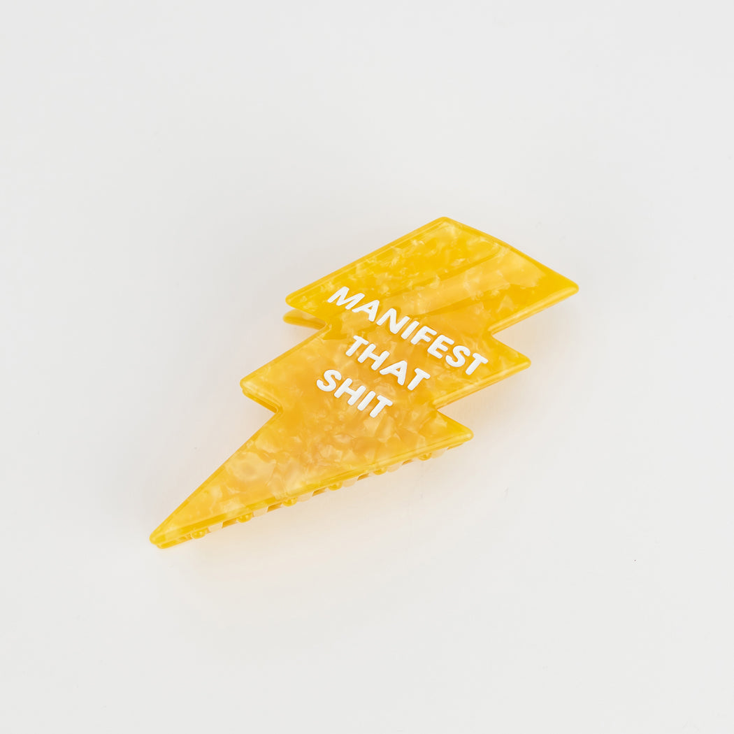 Manifest That Shit - Lightning Bolt - Cellulose Acetate Hair Claw Clip