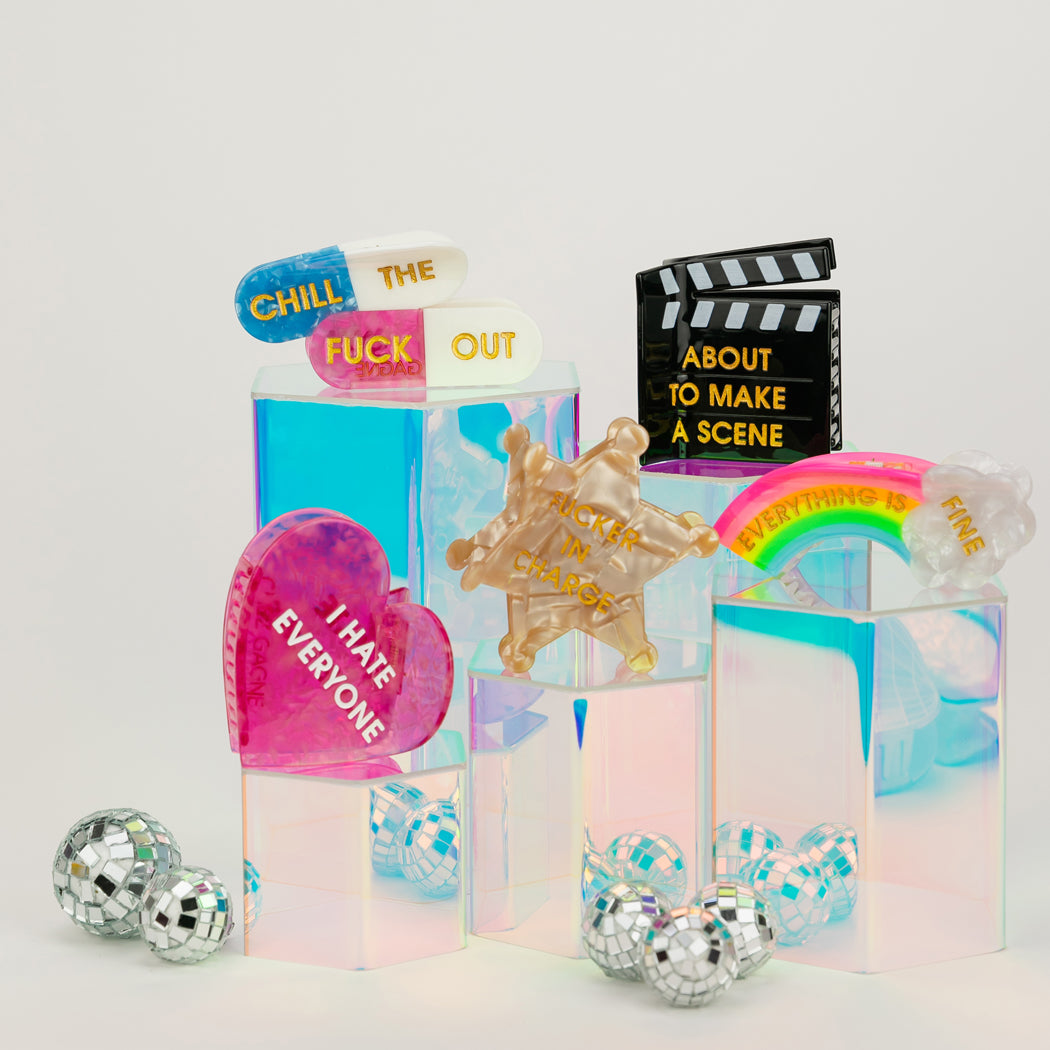 Fucker in Charge - Sheriff's Badge - Cellulose Acetate Hair Claw Clip