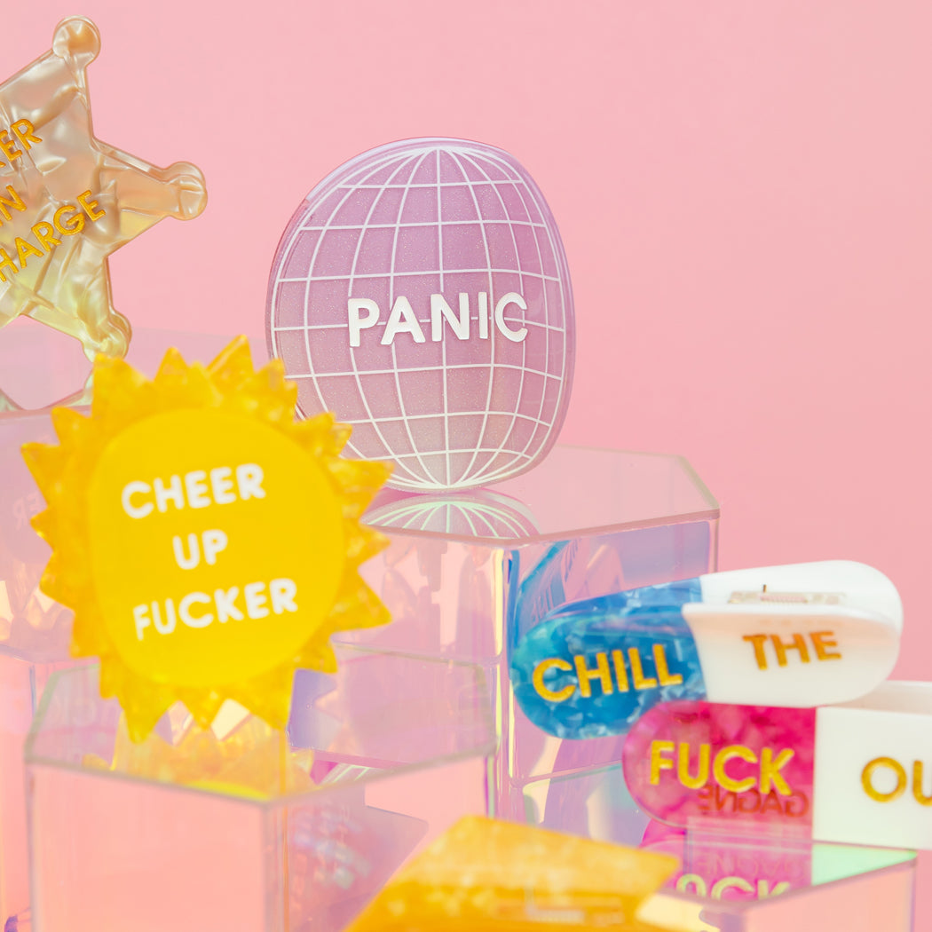 Cheer Up Fucker - Sun - Cellulose Acetate Hair Claw Clip