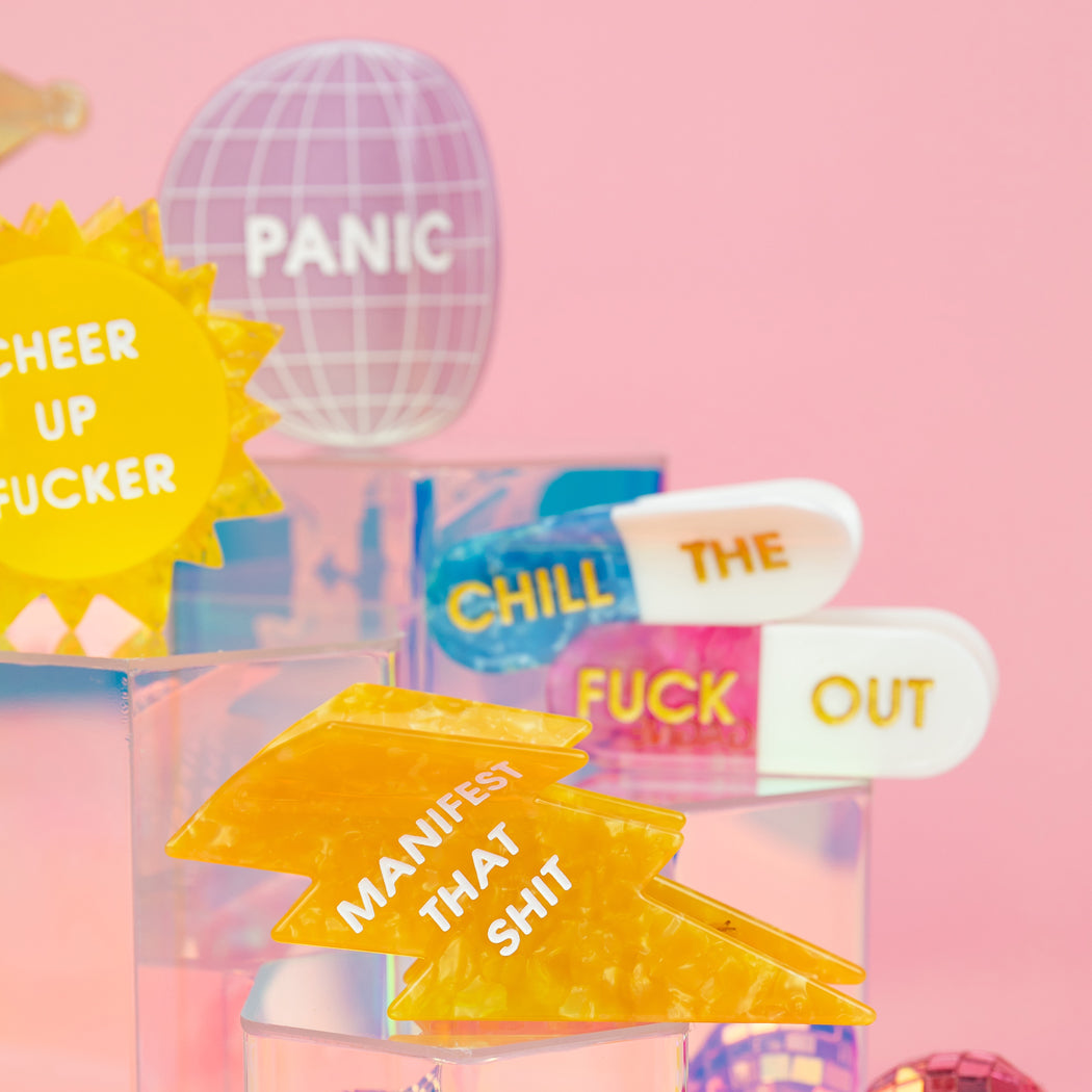 Chill The Fuck Out - Pills - Cellulose Acetate Hair Claw Clip
