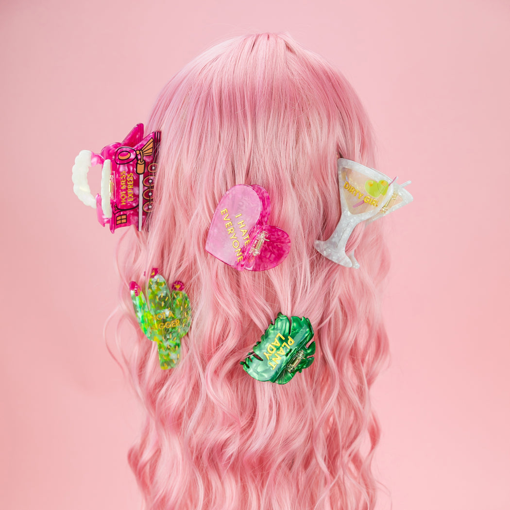 Not A Hugger - Cactus - Acetate Hair Claw Clip
