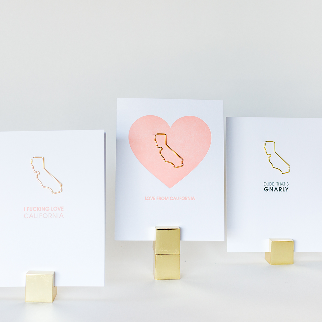 Love From California - Paper Clip Letterpress Card