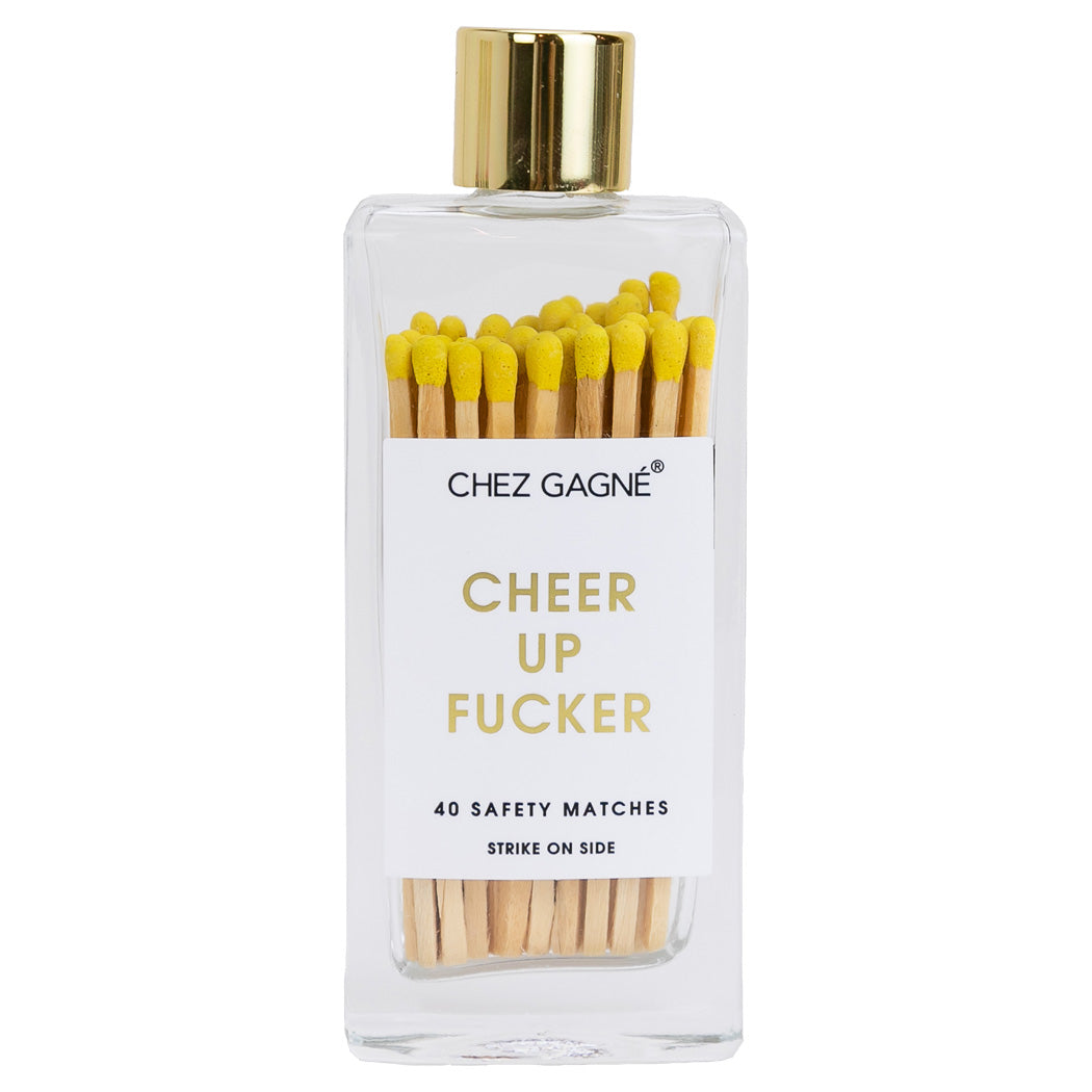 Cheer Up Fucker - Glass Bottle Safety Matches