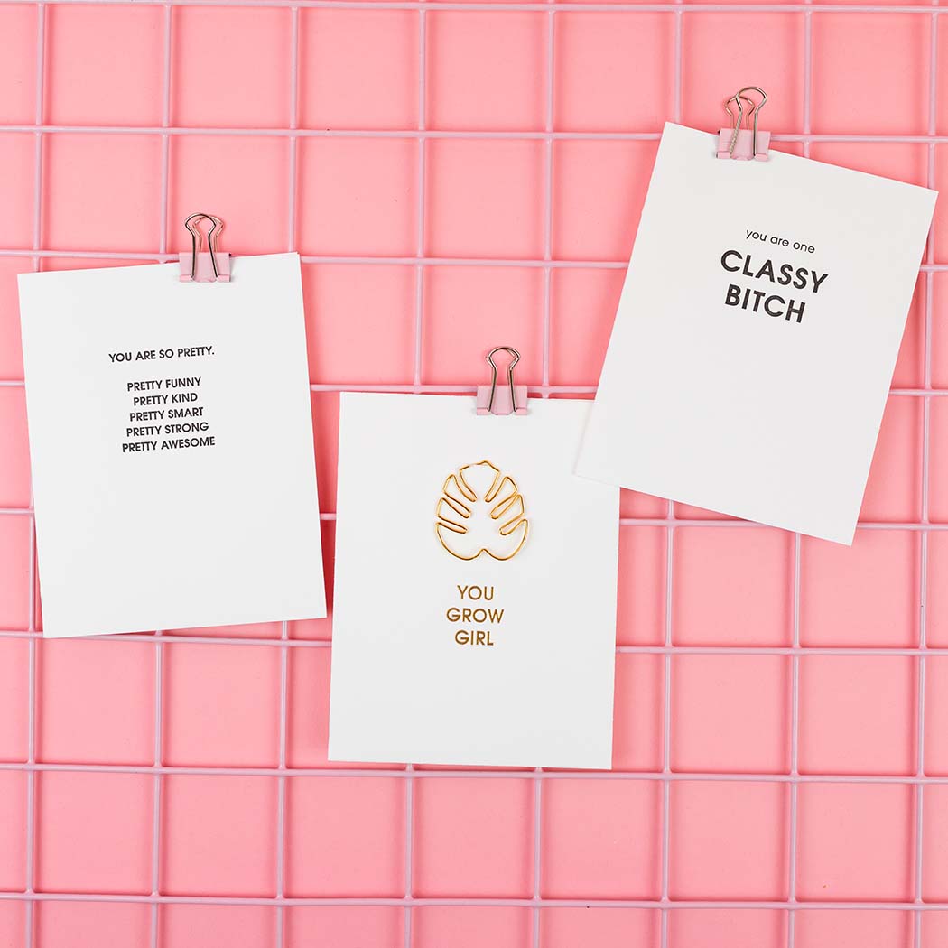 You Grow Girl - Paper Clip Letterpress Card