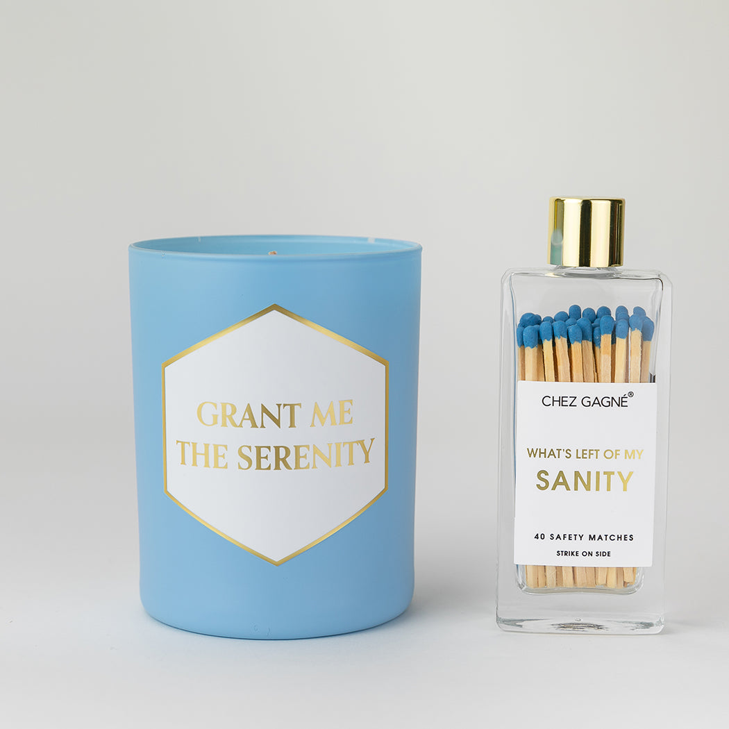 Candle + Matches Set : Grant Me The Serenity + Left of My Sanity *GMA DEALS*