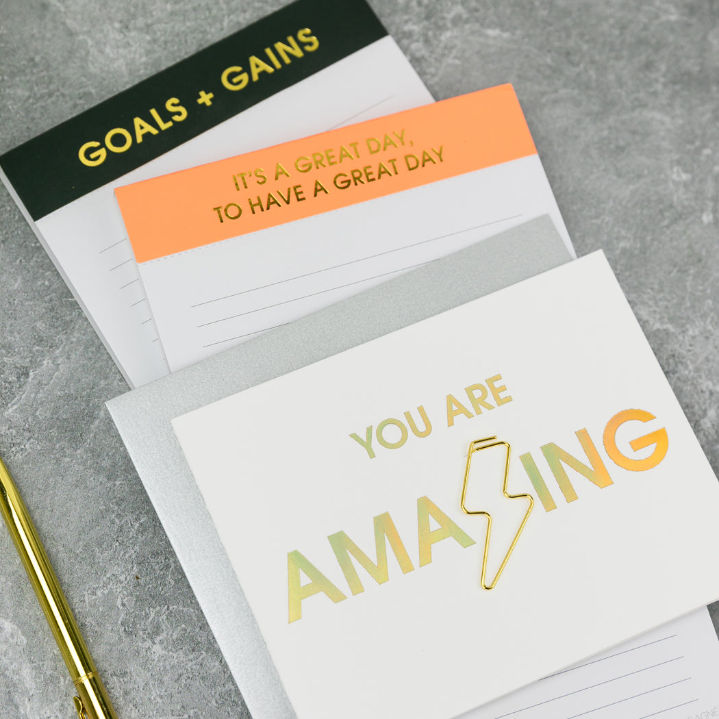 You Are Amazing - Paper Clip Letterpress Card
