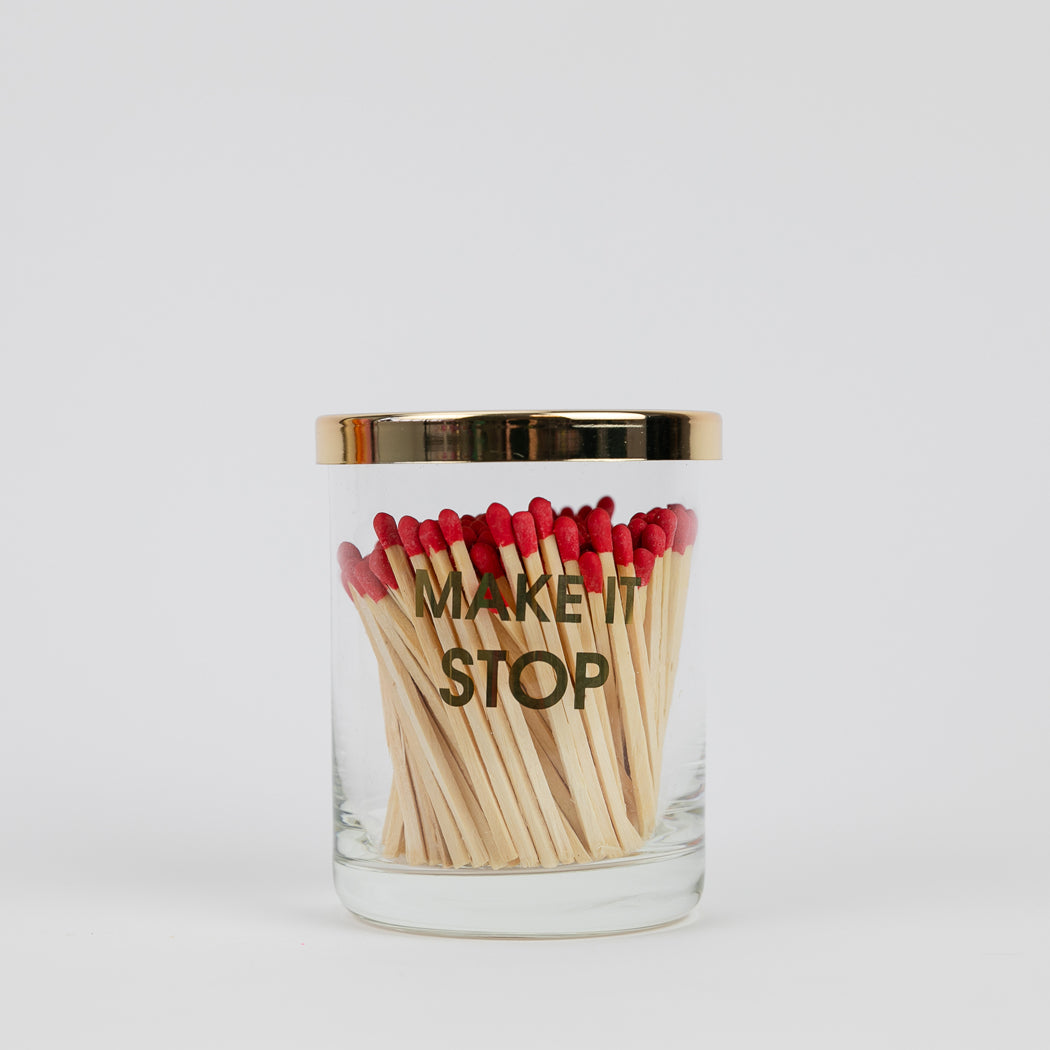 Match + Rocks Glass Duo  - Make It Stop + Red Matches