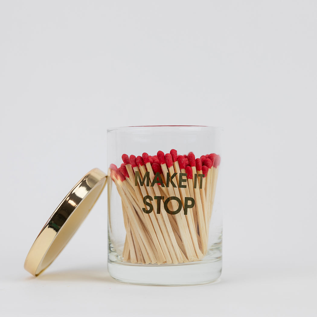 Match + Rocks Glass Duo  - Make It Stop + Red Matches