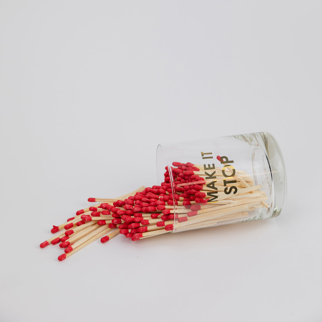 Match + Rocks Glass Duo  - Make It Stop + Red Matches