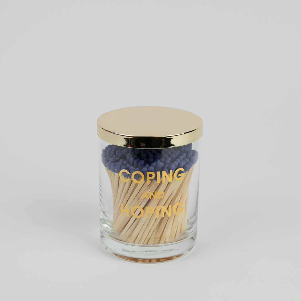 Match + Rocks Glass Duo  - Coping and Hoping + Navy Matches