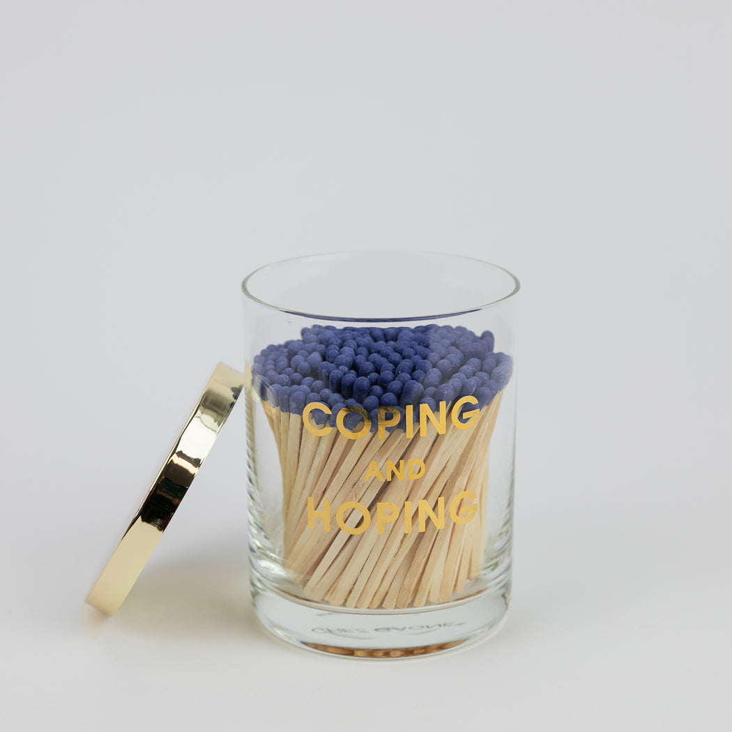 Match + Rocks Glass Duo  - Coping and Hoping + Navy Matches