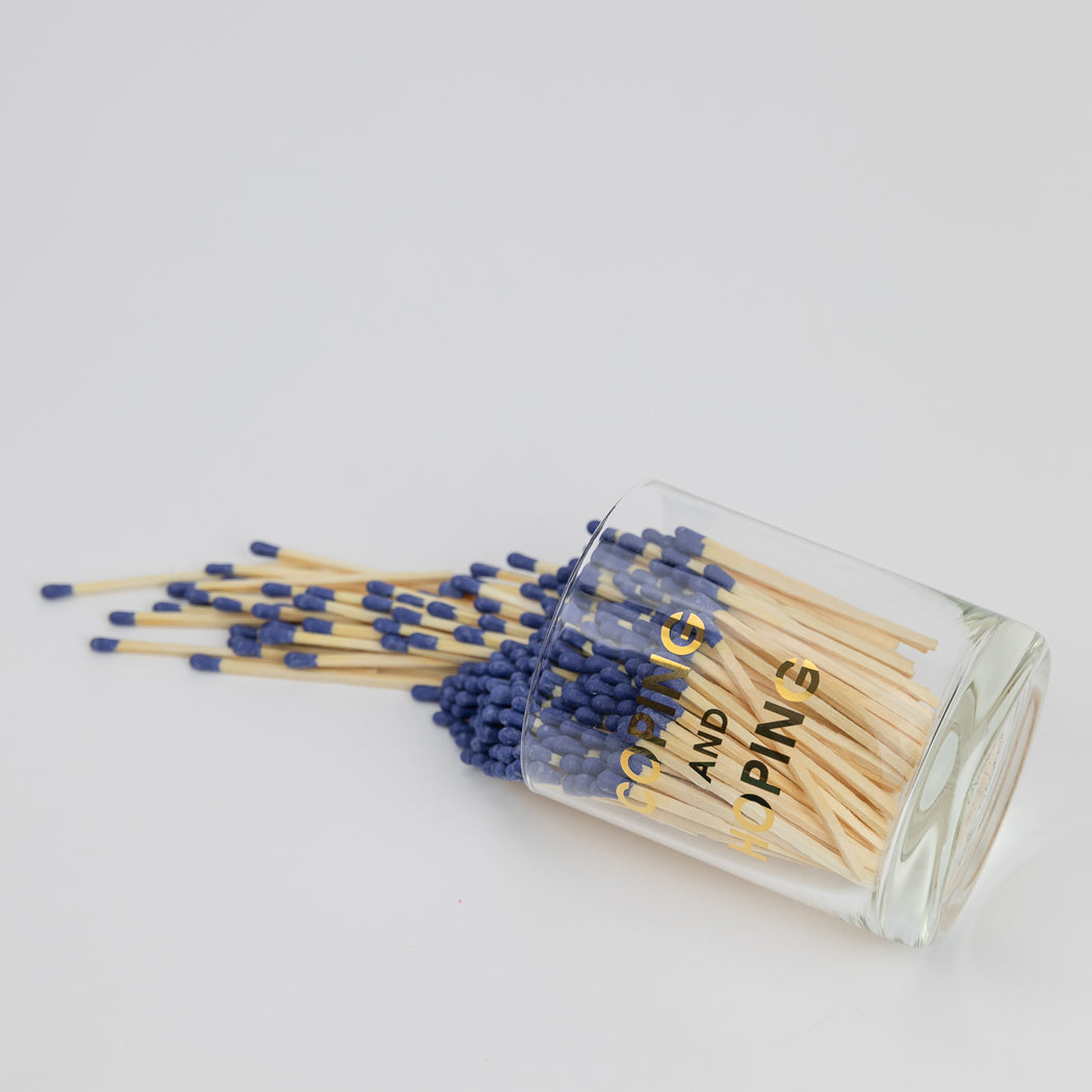 Match + Rocks Glass Duo  - Coping and Hoping + Navy Matches