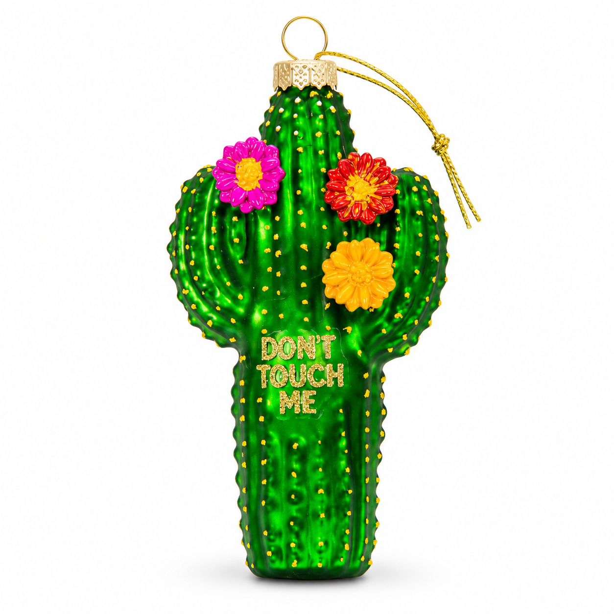 Don't Touch Me - Cactus Glass Ornament