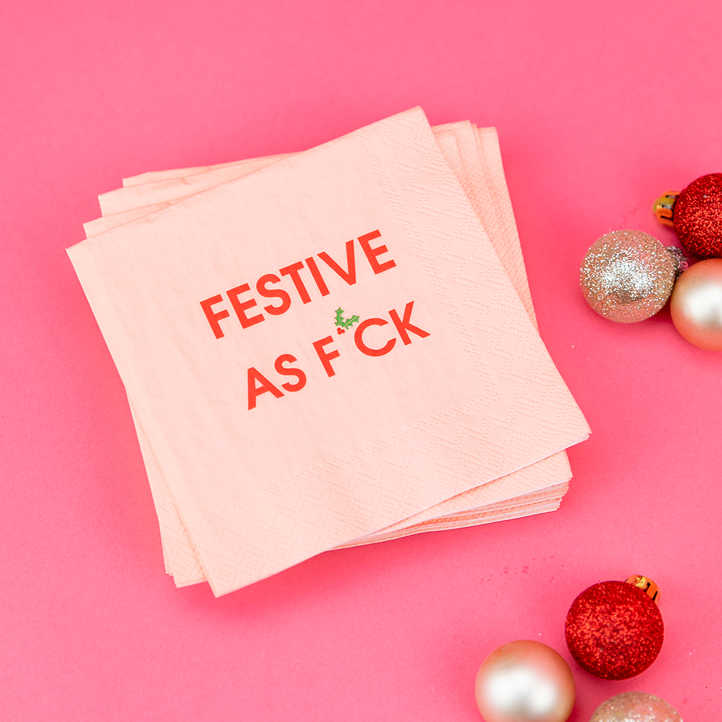 Festive As F*ck - Cocktail Napkins