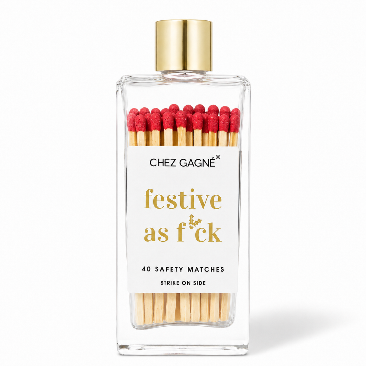 Festive As F*ck Holly - Glass Bottle Safety Matches