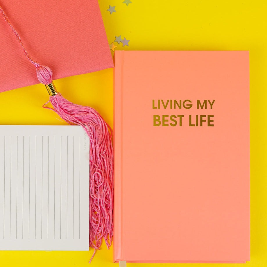 Living My Best Life  - Bellini Pink Hardcover Journal