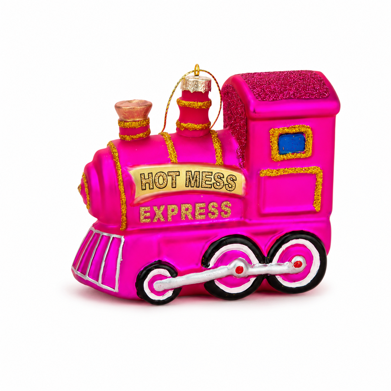 Hot Mess Express - Locomotive Train - Glass Blown Holiday Ornament