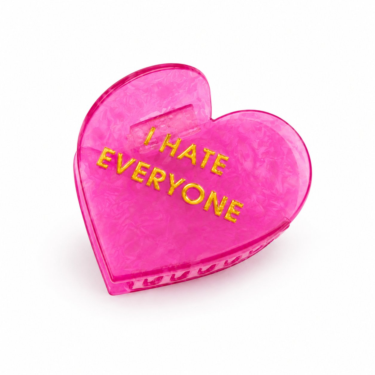 I Hate Everyone - Heart - Cellulose Acetate Hair Claw Clip