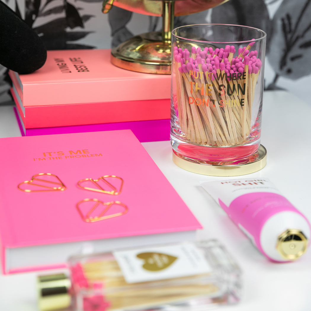 Match + Rocks Glass Duo - Put It Where The Sun Don't Shine + Bright Pink Matches - Thumbnail 4
