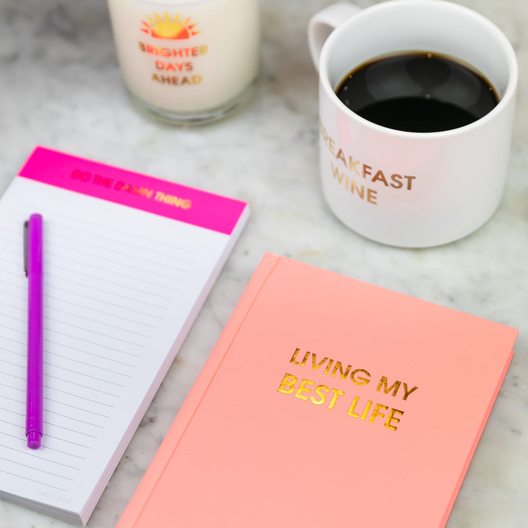 Living My Best Life  - Bellini Pink Hardcover Journal